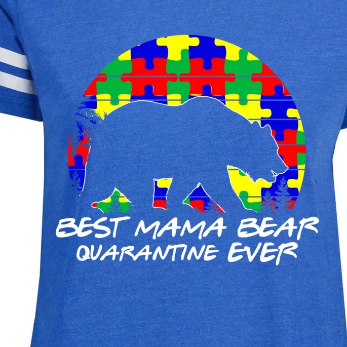 Autism Awareness Gift For Best Mama Bear Mom In Quarantine Gift Enza Ladies Jersey Football T-Shirt