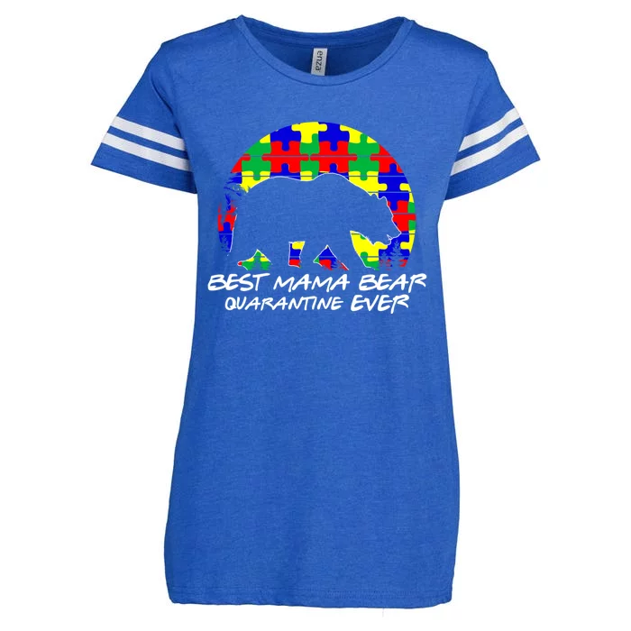 Autism Awareness Gift For Best Mama Bear Mom In Quarantine Gift Enza Ladies Jersey Football T-Shirt