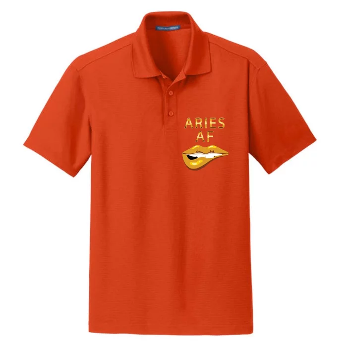 Aries Af Gold Sexy Lip Birthday Dry Zone Grid Performance Polo