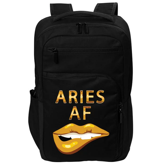 Aries Af Gold Sexy Lip Birthday Impact Tech Backpack