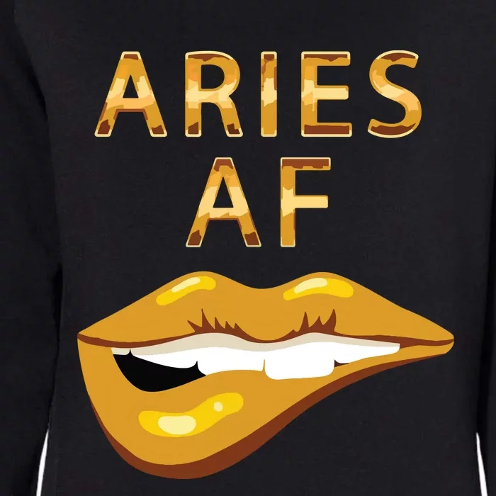 Aries Af Gold Sexy Lip Birthday Womens California Wash Sweatshirt