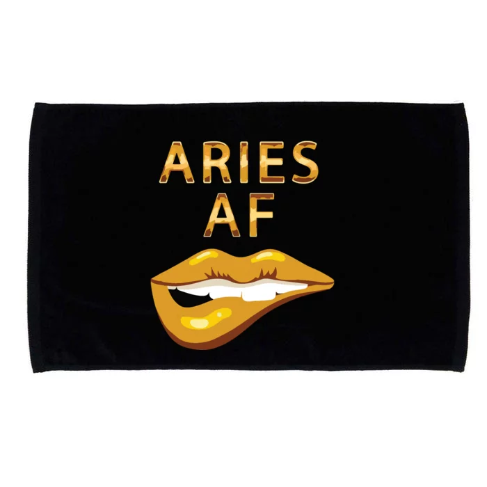 Aries Af Gold Sexy Lip Birthday Microfiber Hand Towel