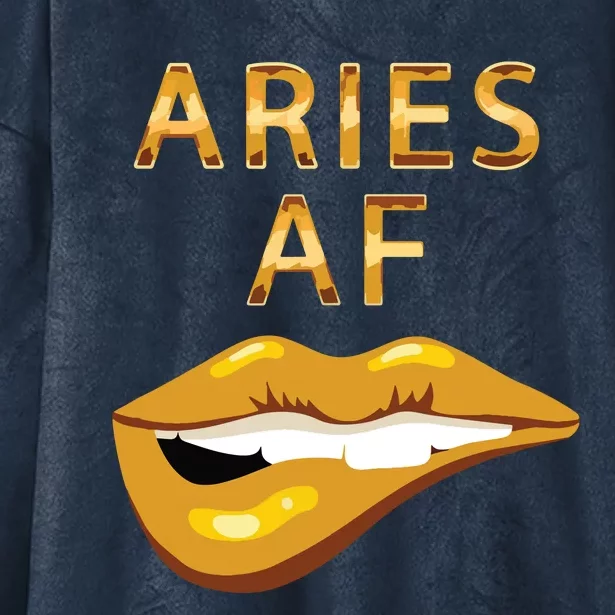 Aries Af Gold Sexy Lip Birthday Hooded Wearable Blanket