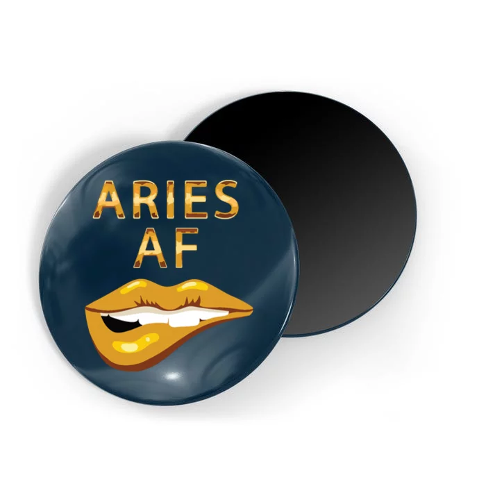 Aries Af Gold Sexy Lip Birthday Magnet