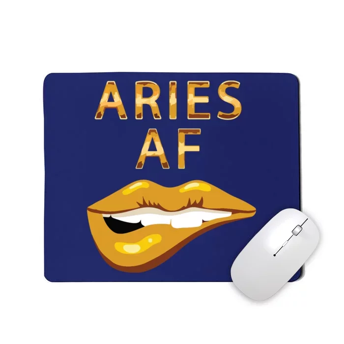 Aries Af Gold Sexy Lip Birthday Mousepad