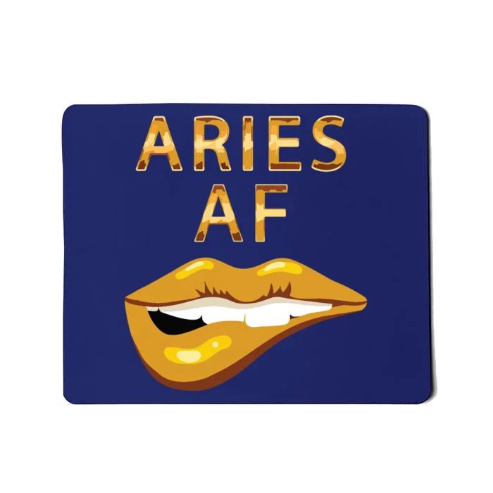 Aries Af Gold Sexy Lip Birthday Mousepad