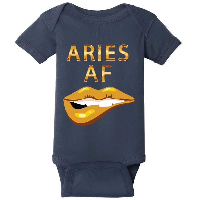 Aries Af Gold Sexy Lip Birthday Baby Bodysuit