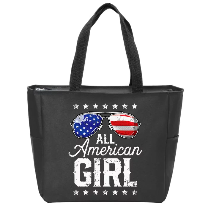 All American Girl 4th Of July Family Matching Sunglasses Zip Tote Bag