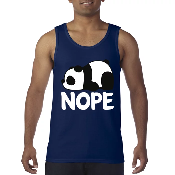 Adorable Animal Graphic Tired Sleeping Nope Cute Panda Bear Tank Top