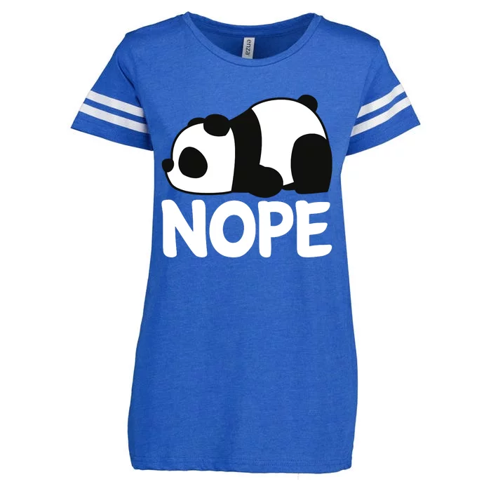 Adorable Animal Graphic Tired Sleeping Nope Cute Panda Bear Enza Ladies Jersey Football T-Shirt