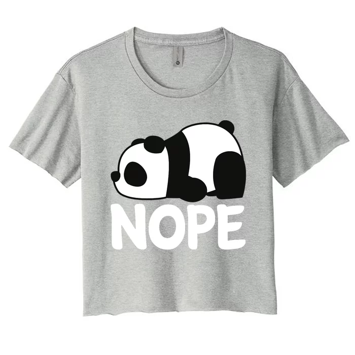 Adorable Animal Graphic Tired Sleeping Nope Cute Panda Bear Women's Crop Top Tee