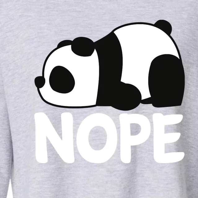 Adorable Animal Graphic Tired Sleeping Nope Cute Panda Bear Cropped Pullover Crew