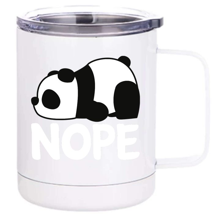 Adorable Animal Graphic Tired Sleeping Nope Cute Panda Bear Front & Back 12oz Stainless Steel Tumbler Cup