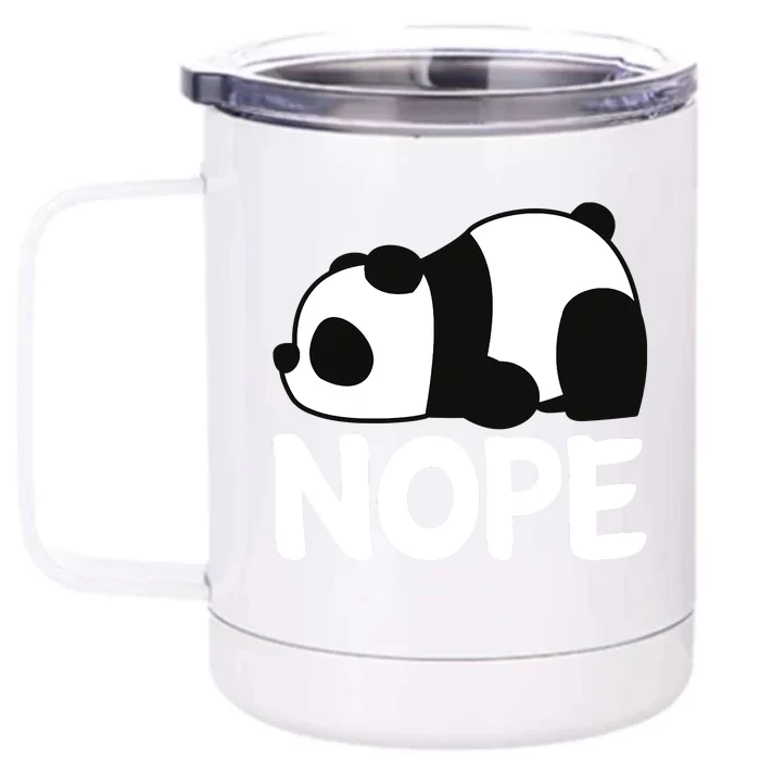 Adorable Animal Graphic Tired Sleeping Nope Cute Panda Bear Front & Back 12oz Stainless Steel Tumbler Cup