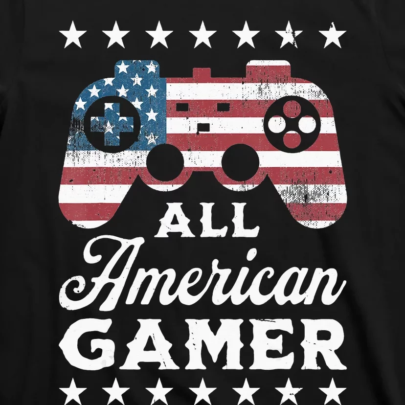 All American Gamer 4Th Of July Game Controller T-Shirt