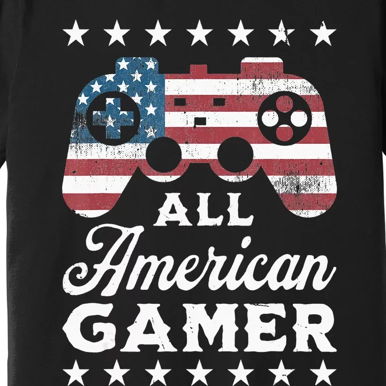 All American Gamer 4Th Of July Game Controller Premium T-Shirt