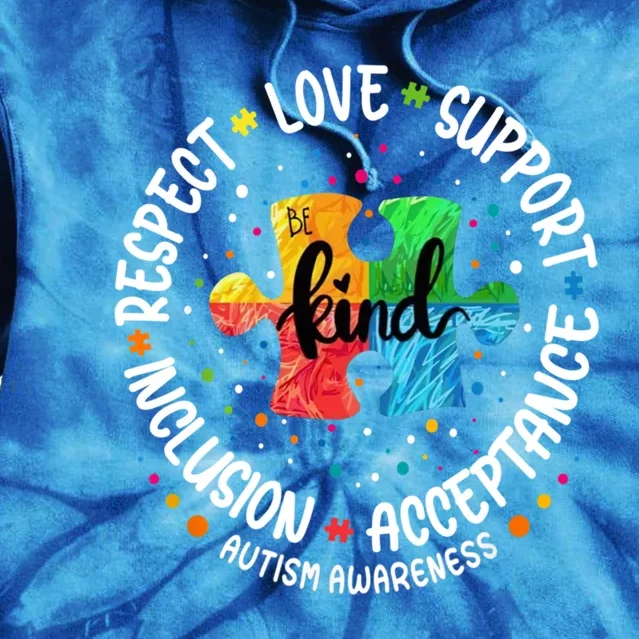 Autism Awareness Great Gift Respect Love Support Autism Cute Gift Tie Dye Hoodie