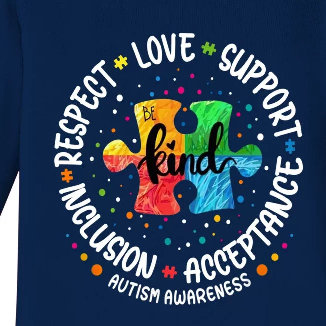 Autism Awareness Great Gift Respect Love Support Autism Cute Gift Baby Long Sleeve Bodysuit