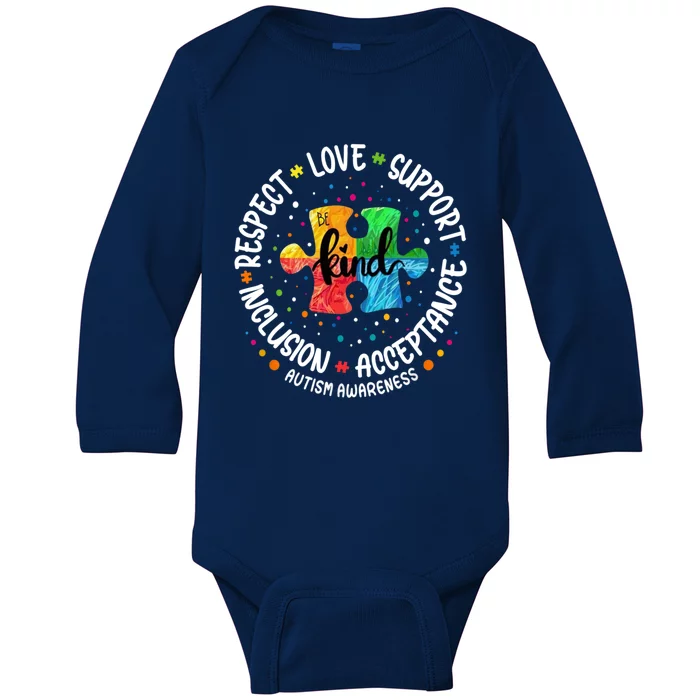 Autism Awareness Great Gift Respect Love Support Autism Cute Gift Baby Long Sleeve Bodysuit