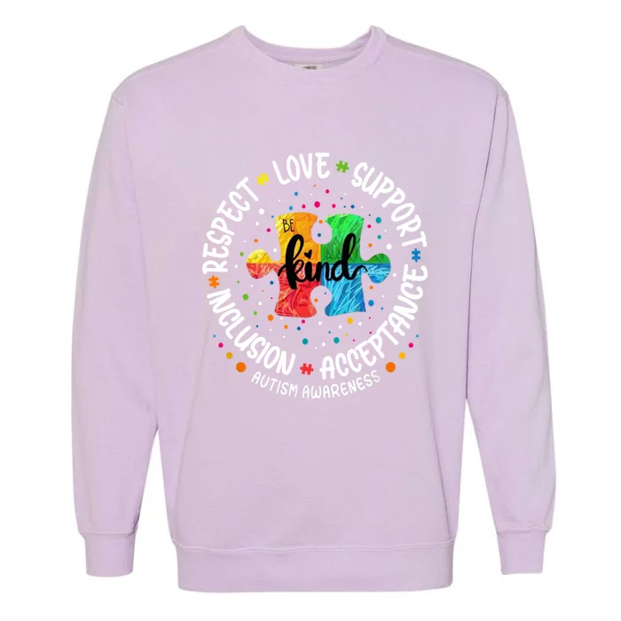 Autism Awareness Great Gift Respect Love Support Autism Cute Gift Garment-Dyed Sweatshirt