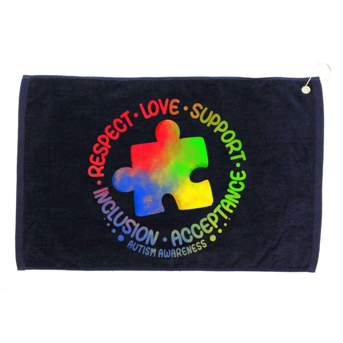 Autism Awareness Great Gift Respect Love Support Autism Gift Grommeted Golf Towel