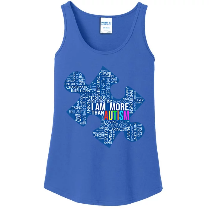 Autism Awareness Gift I Am More Than Autism Puzzle Gift Ladies Essential Tank