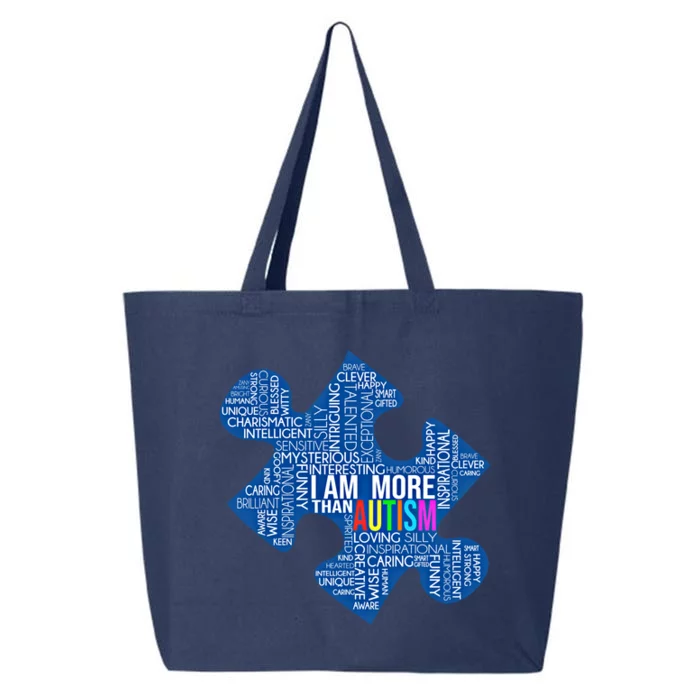 Autism Awareness Gift I Am More Than Autism Puzzle Gift 25L Jumbo Tote