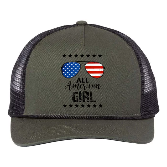 All American Girl 4th Of July Family Matching Retro Rope Trucker Hat Cap