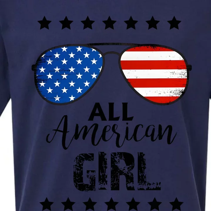 All American Girl 4th Of July Family Matching Sueded Cloud Jersey T-Shirt