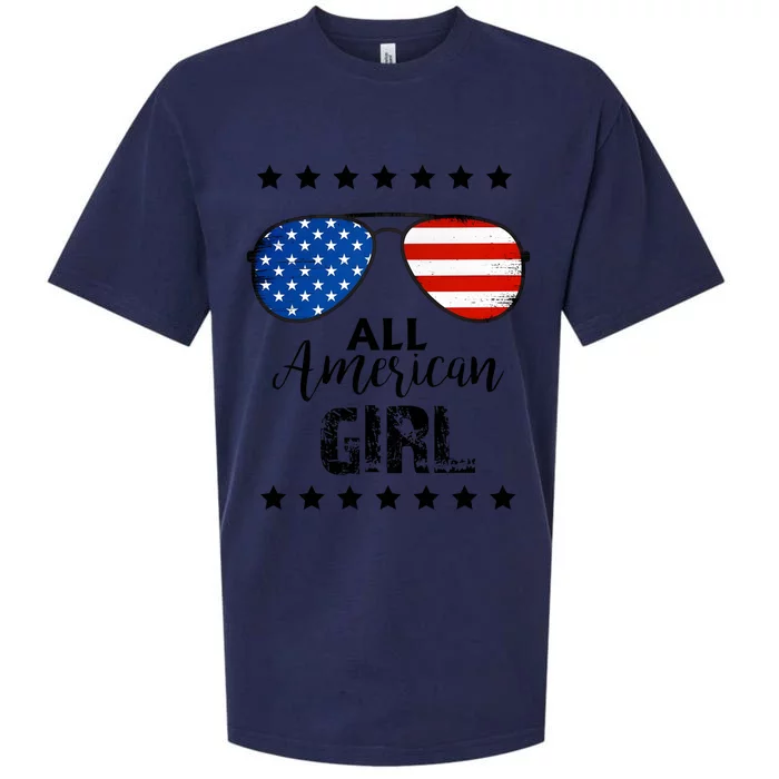 All American Girl 4th Of July Family Matching Sueded Cloud Jersey T-Shirt