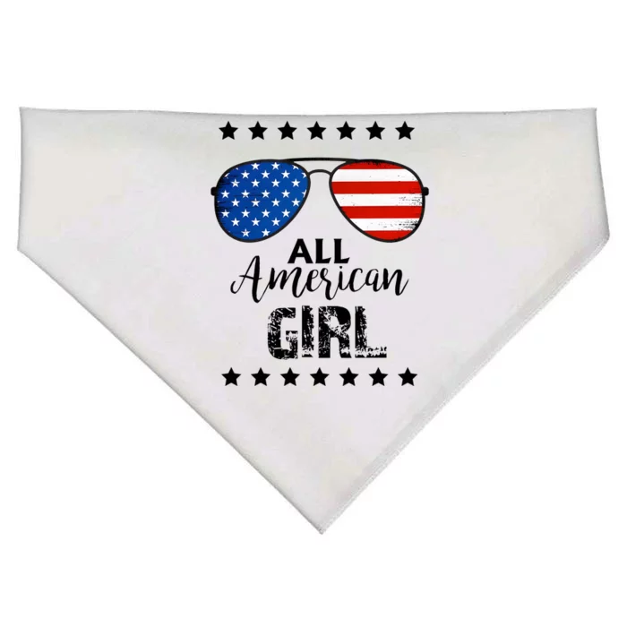 All American Girl 4th Of July Family Matching USA-Made Doggie Bandana