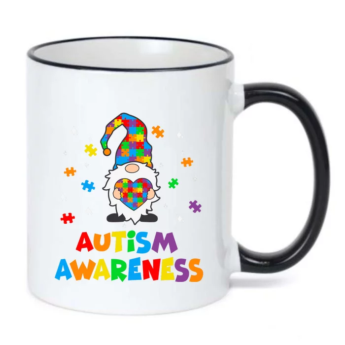 Autism Awareness Gnomes Heart Puzzle Black Color Changing Mug