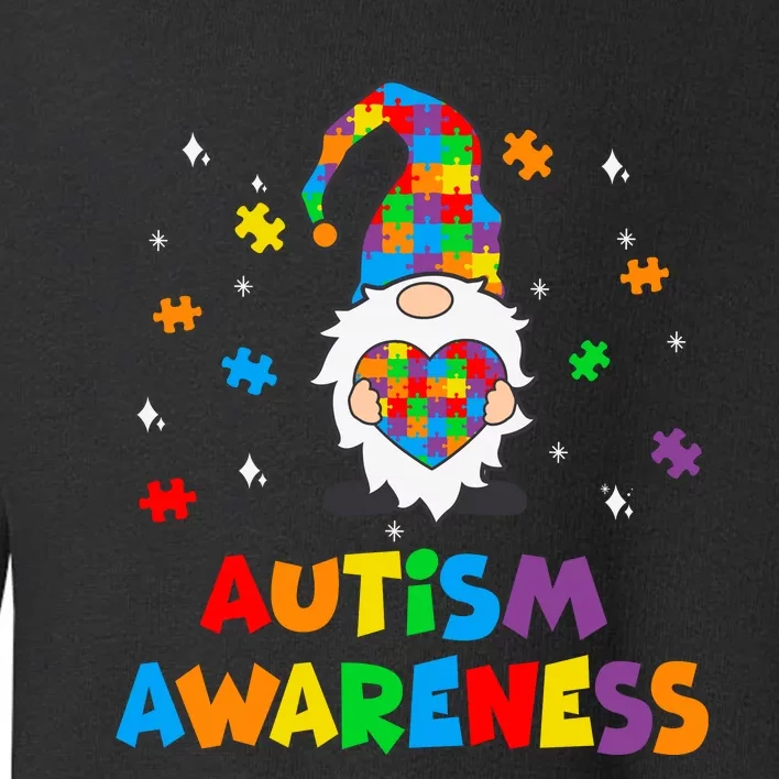 Autism Awareness Gnomes Heart Puzzle Toddler Sweatshirt