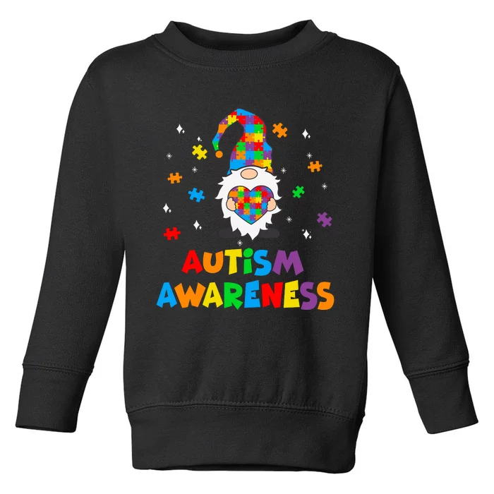 Autism Awareness Gnomes Heart Puzzle Toddler Sweatshirt