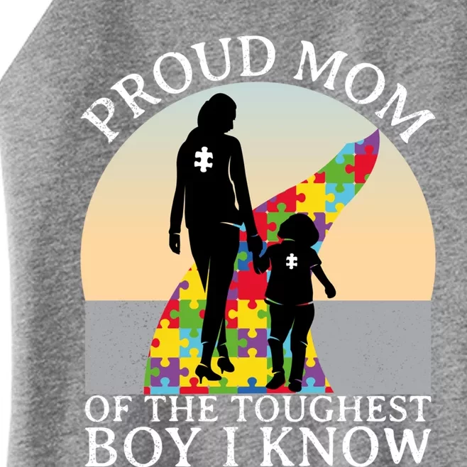 Autism Awareness Great Gift Proud Mom Of The Toughest I Know Great Gift Women’s Perfect Tri Rocker Tank