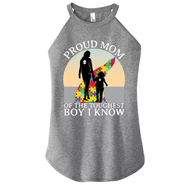 Autism Awareness Great Gift Proud Mom Of The Toughest I Know Great Gift Women’s Perfect Tri Rocker Tank