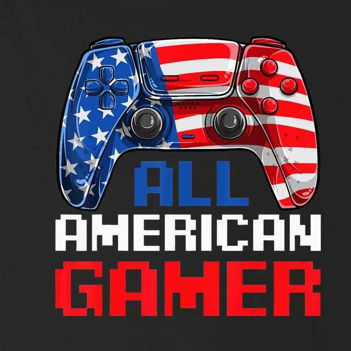 All American Gamer Patriotic Video Games July Fourth Toddler Long Sleeve Shirt