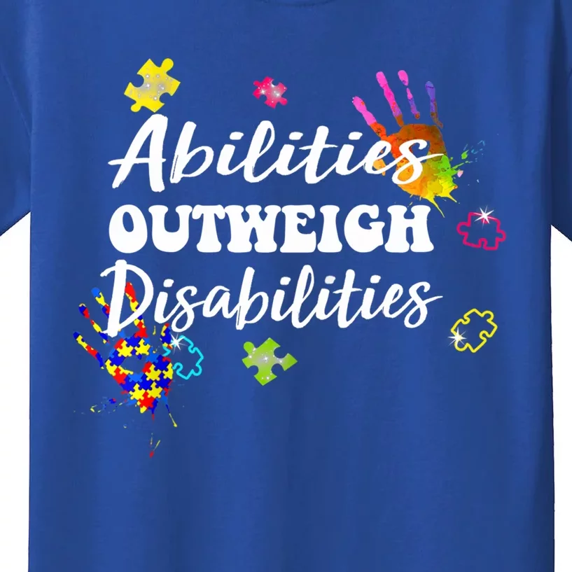 Autism Awareness Gift Abilities Outweigh Disabilities Funny Gift Kids T-Shirt