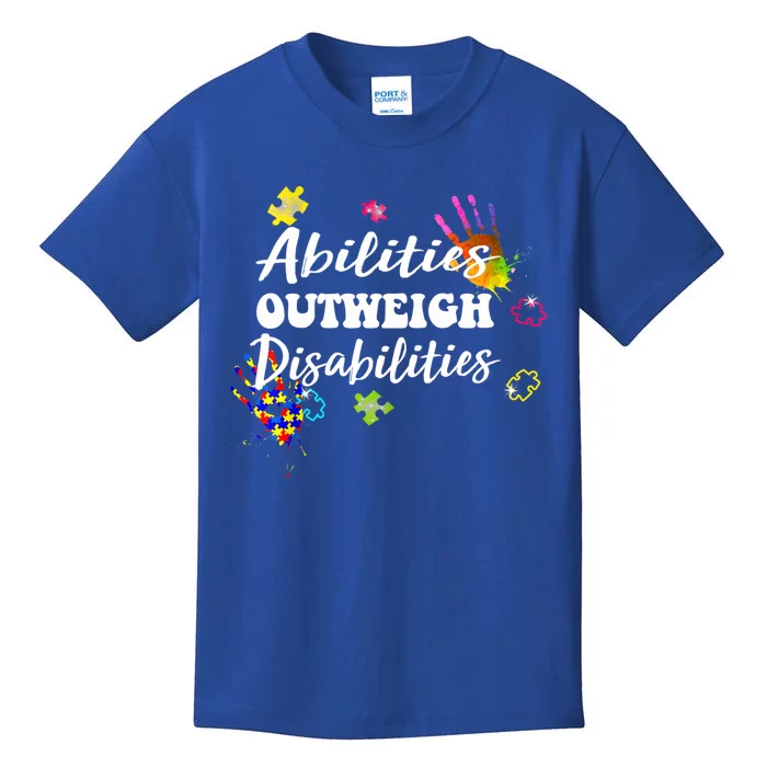 Autism Awareness Gift Abilities Outweigh Disabilities Funny Gift Kids T-Shirt