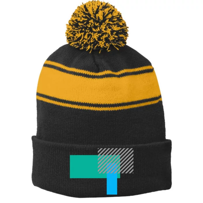 Abstract Art Geometric Art Graphic Design Design Art Stripe Pom Pom Beanie