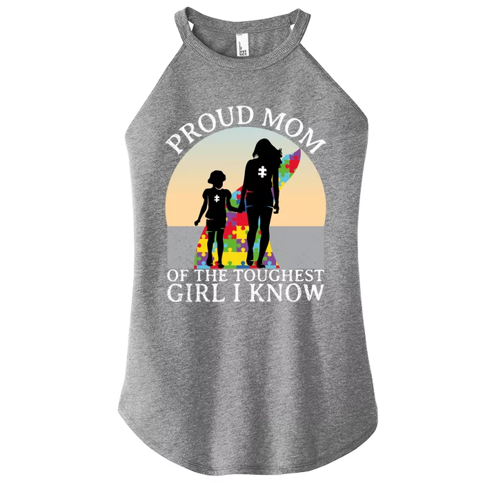 Autism Awareness Gift Proud Mom Of The Toughest I Know Gift Women’s Perfect Tri Rocker Tank