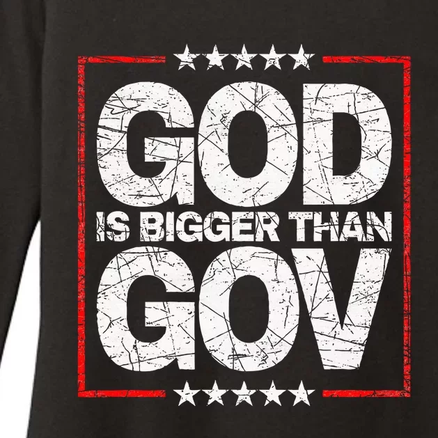 Antiwoke Antigovernment God Bigger Than Gov Womens CVC Long Sleeve Shirt