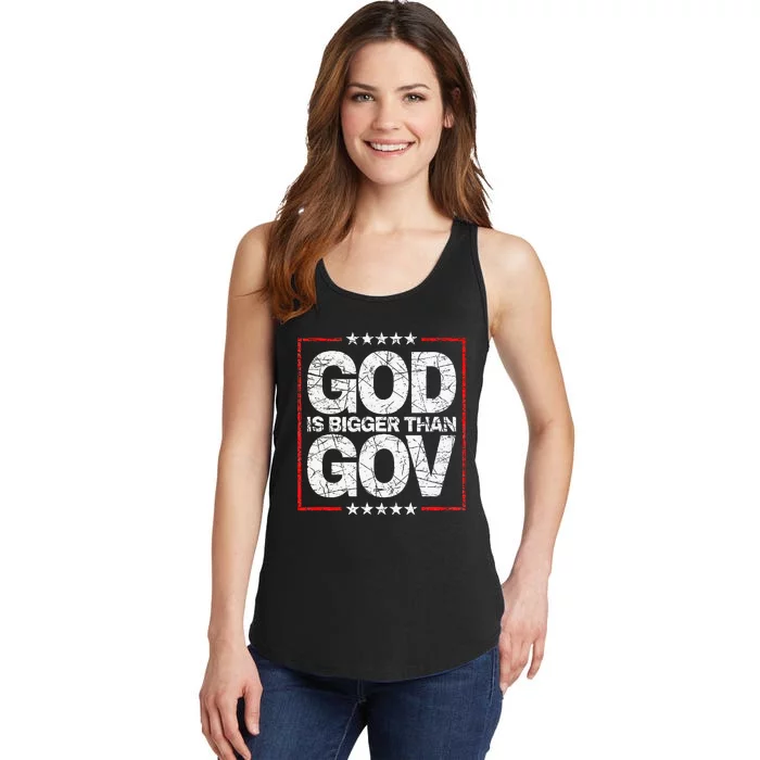 Antiwoke Antigovernment God Bigger Than Gov Ladies Essential Tank