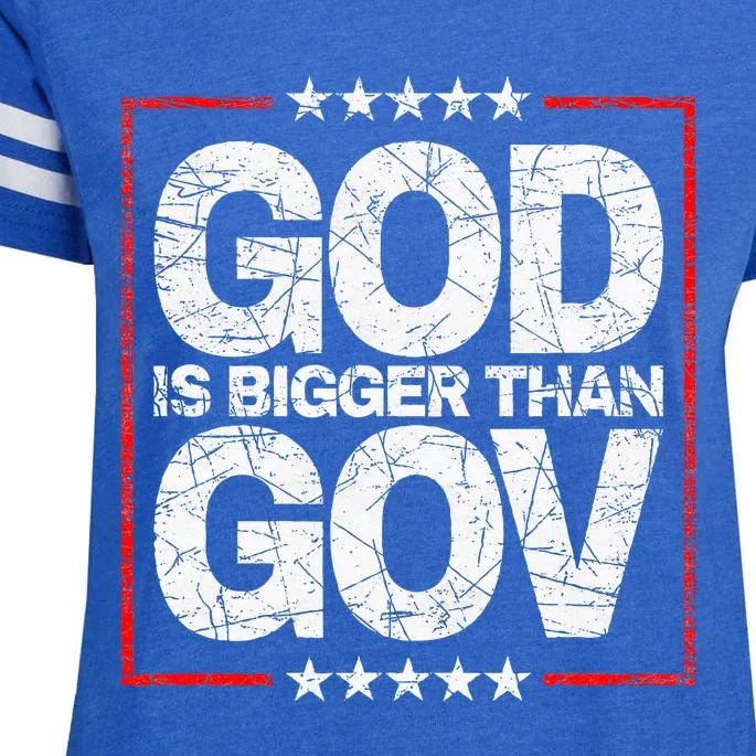 Antiwoke Antigovernment God Bigger Than Gov Enza Ladies Jersey Football T-Shirt