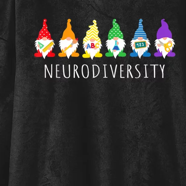 Autism Awareness Gnome Neurodiversity Gifts For Women Hooded Wearable Blanket