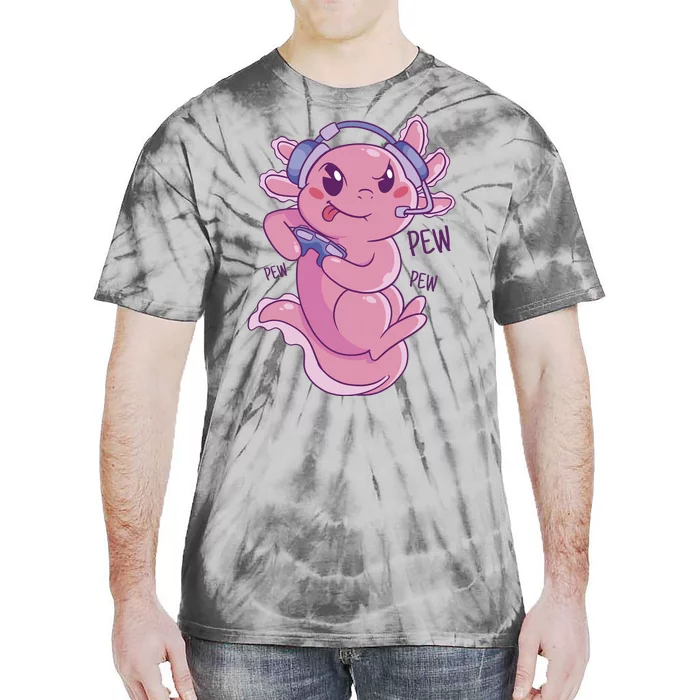 Axolotl Animal Gamer Cute Tie-Dye T-Shirt