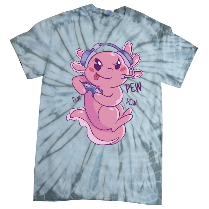 Axolotl Animal Gamer Cute Tie-Dye T-Shirt