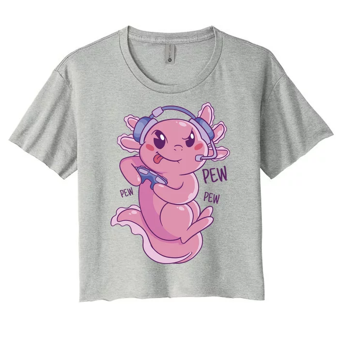 Axolotl Animal Gamer Cute Women's Crop Top Tee