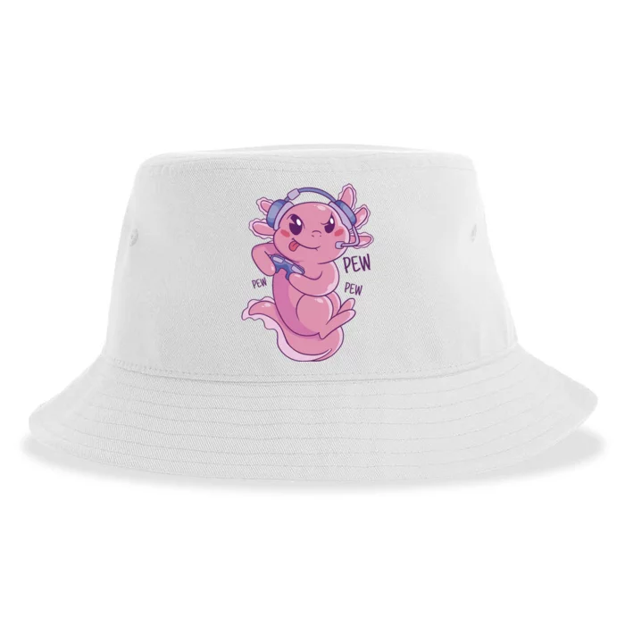 Axolotl Animal Gamer Cute Sustainable Bucket Hat