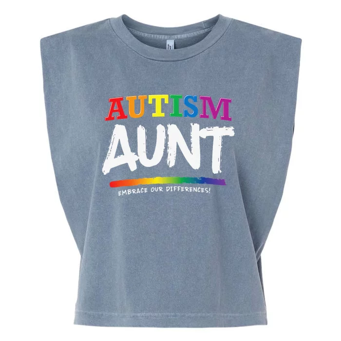 Autism Awareness Gift For Aunt, Autistic Support Idea Garment-Dyed Women's Muscle Tee